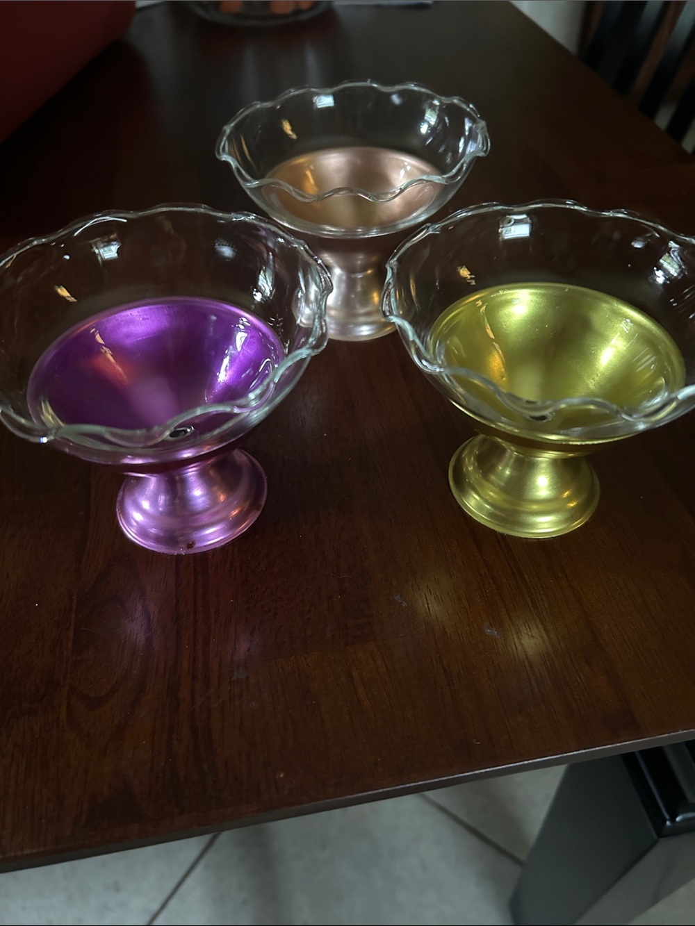 Mid Century Heller Anodized Aluminum Dessert Bowls